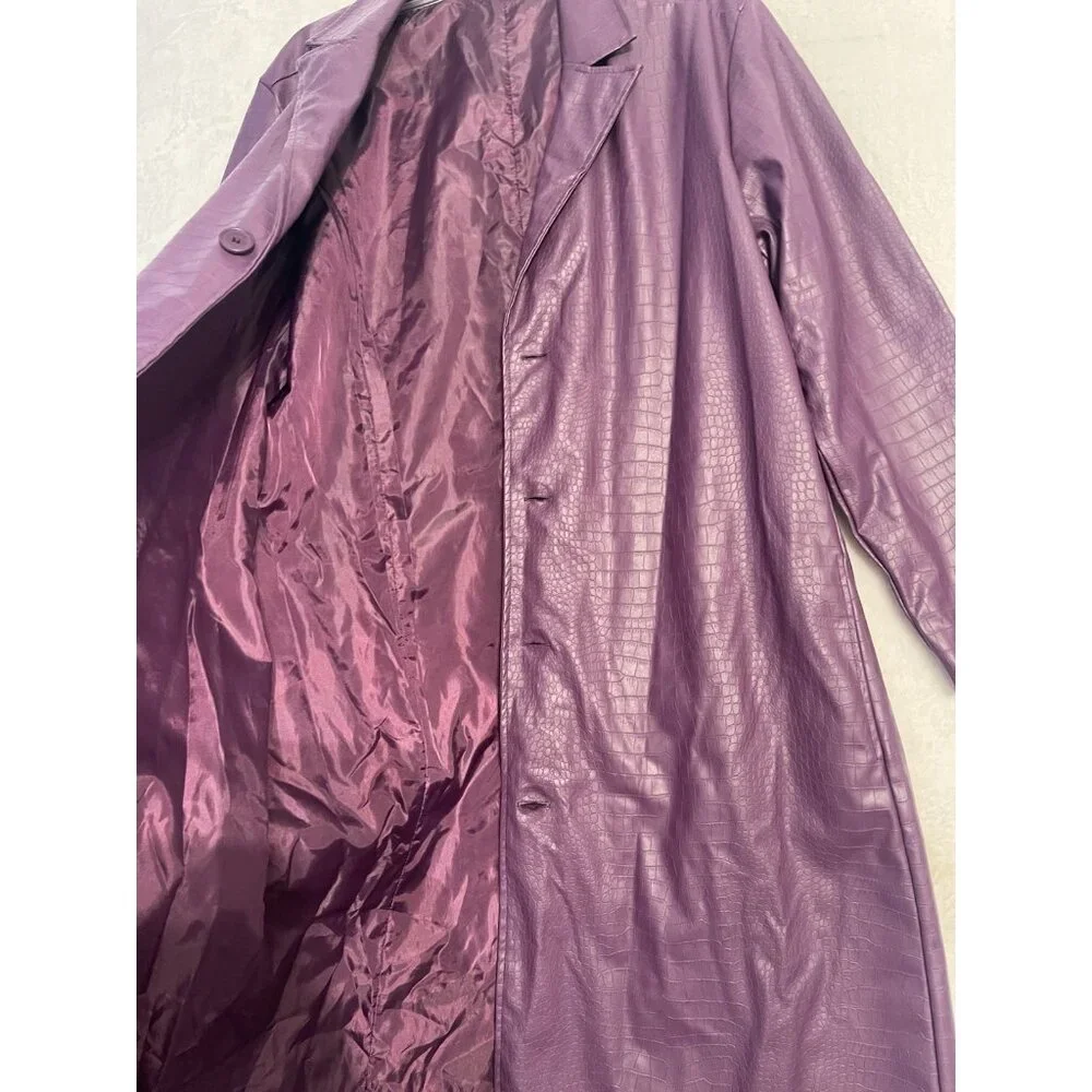 The Joker Suicide Squad Mens Large Purple Trench Coat Cosplay